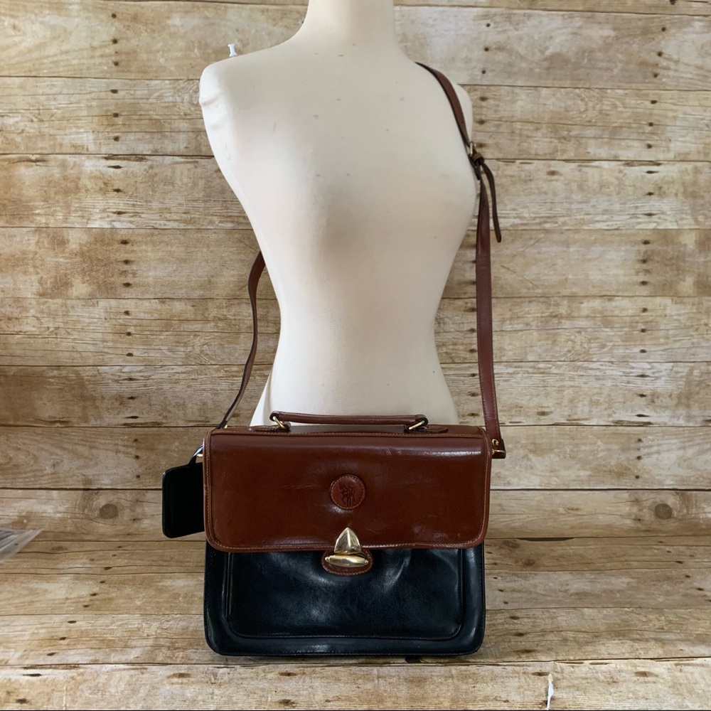 Vintage crossbody hard leather purse